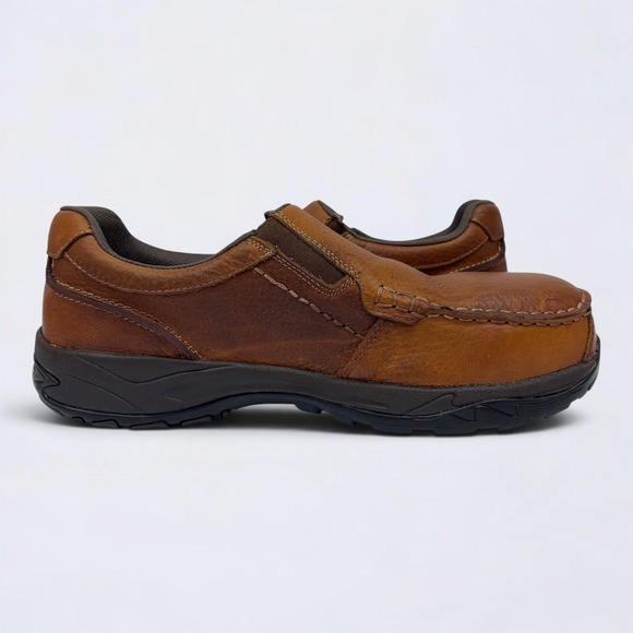 Rockport Works Extreme Slip On Shoes Mens 11 Brown Leather Composite Toe Loafer main image 12